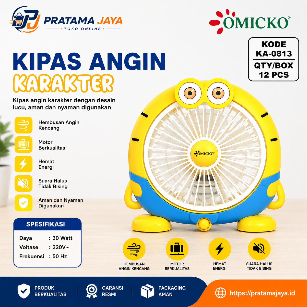 Omicko Fan Karakter MN 8" KA-0813