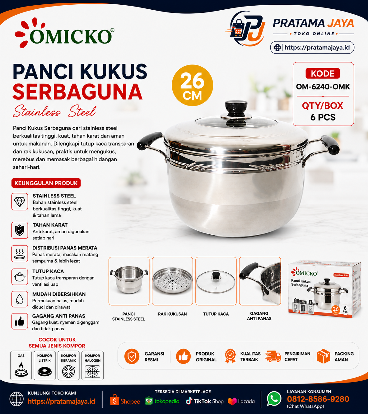 Omicko Panci Kukus uk 26" OM-6240