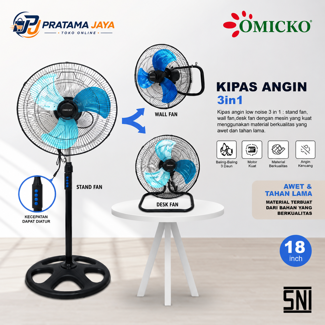 Omicko Fan 3in1 18" KA-1833