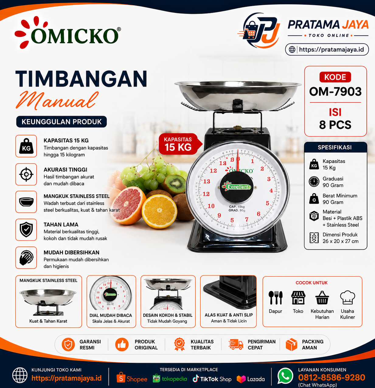 Omicko Timbangan 15 Kg OM-7903
