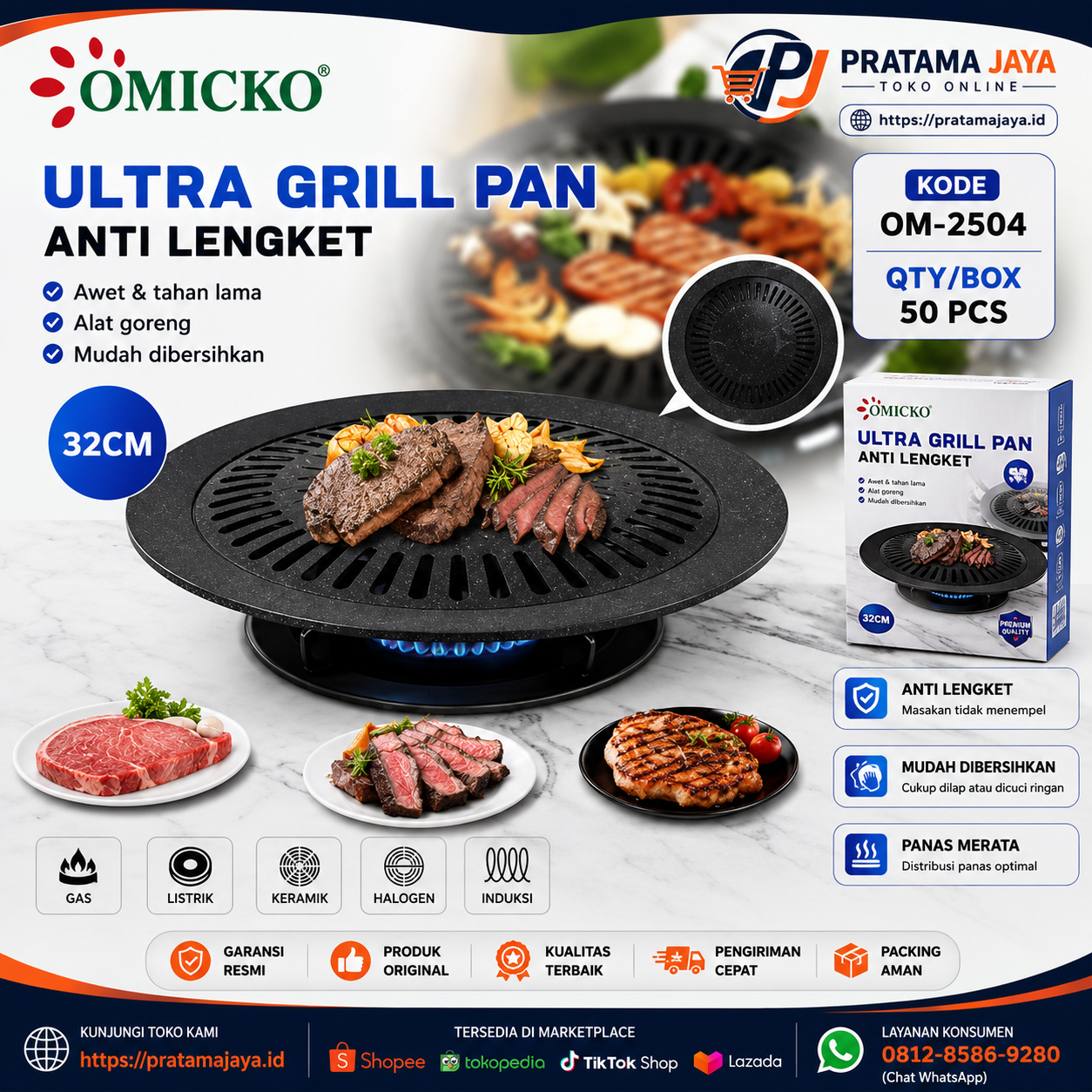 Omicko Ultra Gril Pan OM-2504
