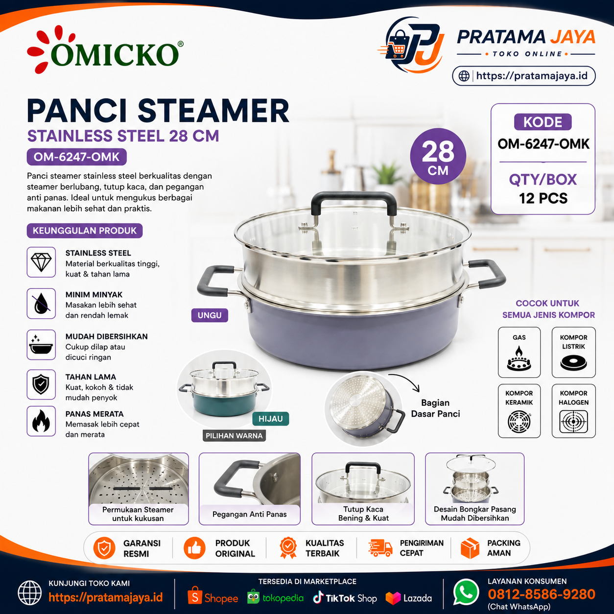 Omicko Panci Streamer Stainless OM-6247