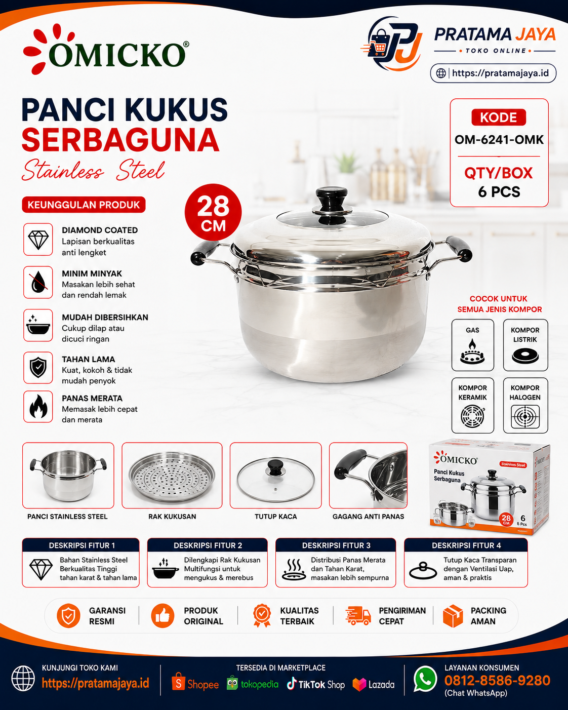 Omicko Panci Kukus uk 28" OM-6241