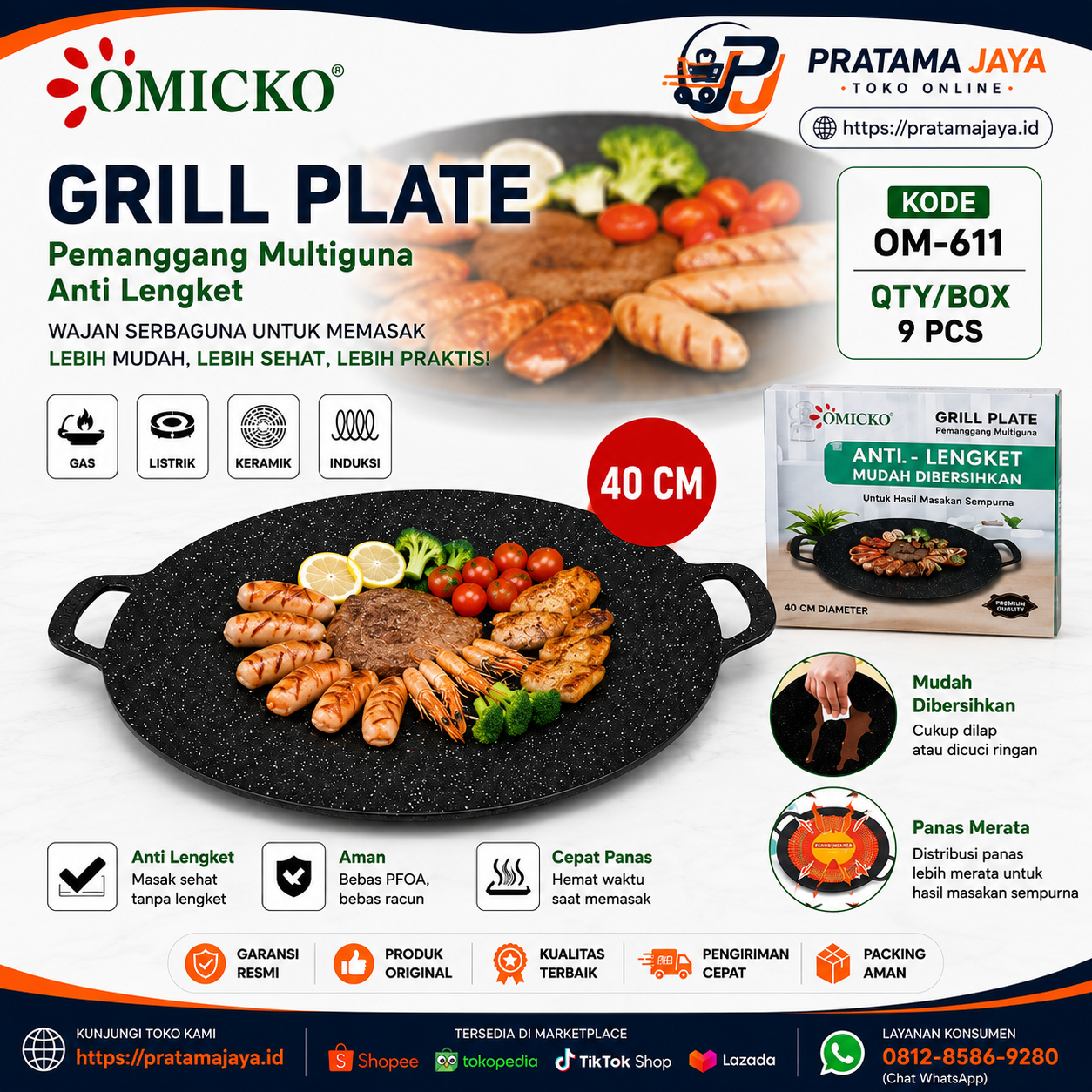 Omicko Grill Plate 40 OM-611