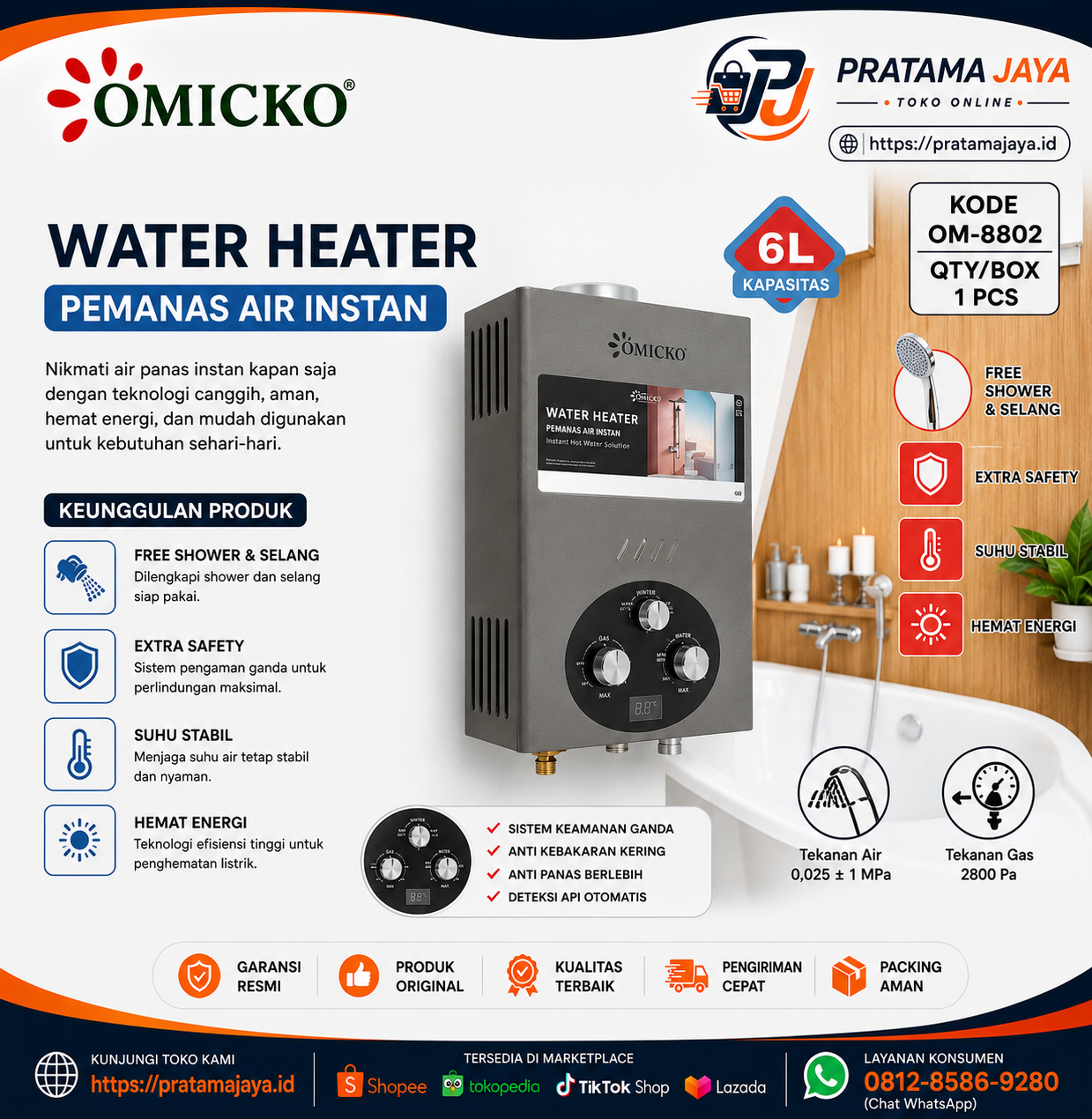 Omicko Water Heater OM-8802