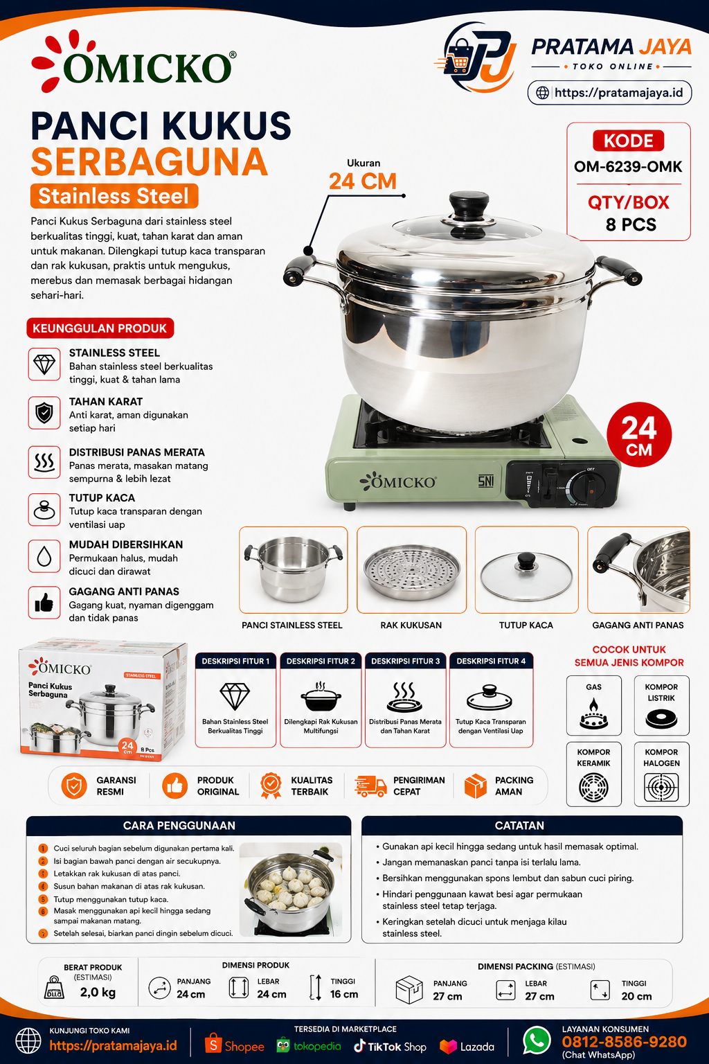 Omicko Panci Kukus uk 24" OM-6239