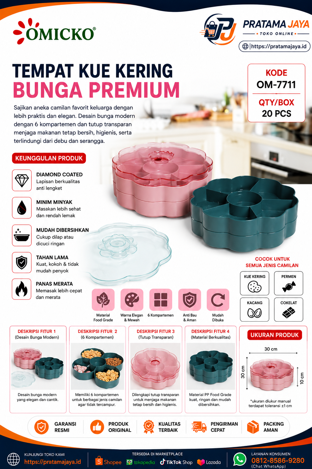 Omicko Tempat Kue  2 Susun OM-7711