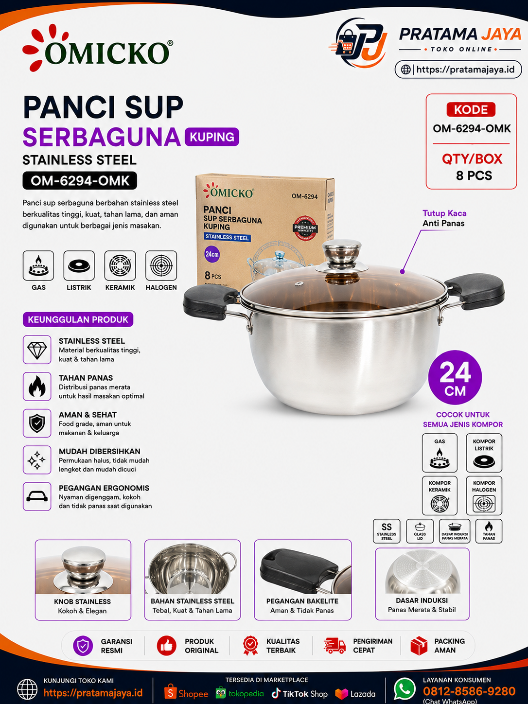 Omicko Panci Sup Stainless Kuping OM-6294