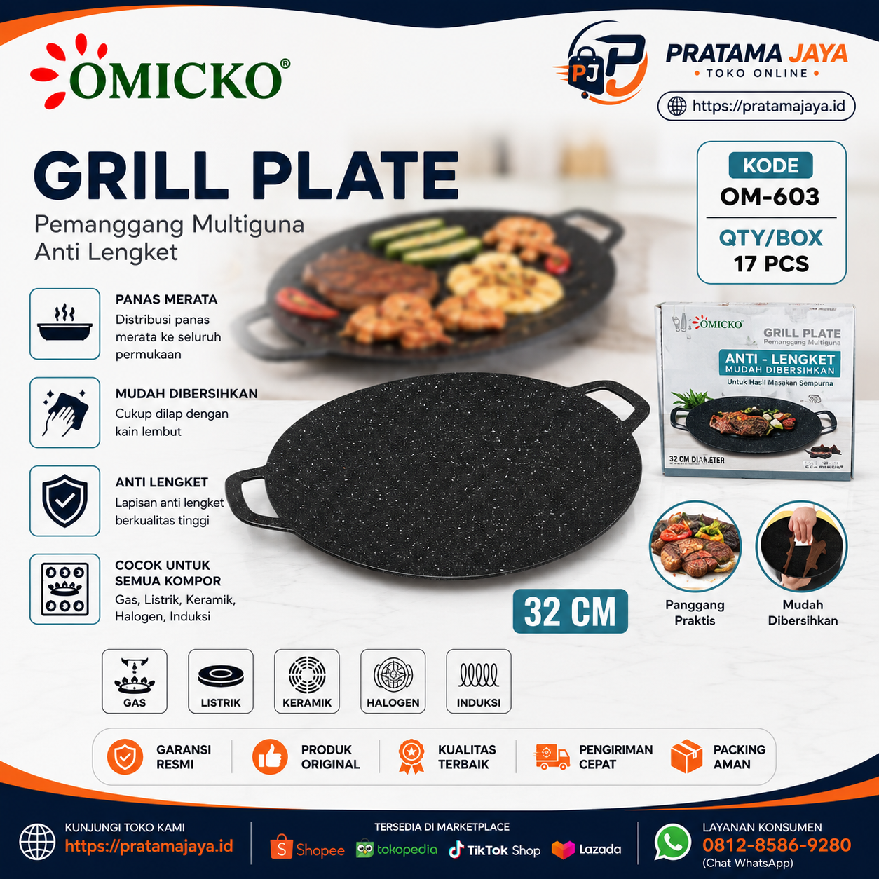 Omicko Grill Plate 32 OM-603