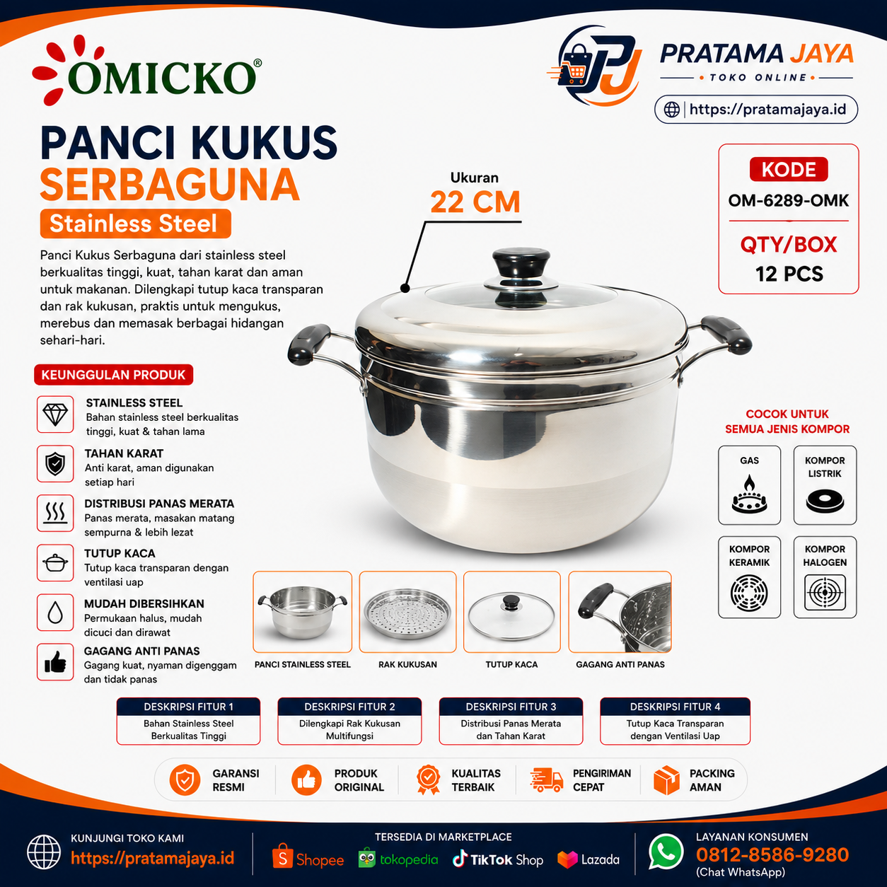 Omicko Panci Kukus OM-6289