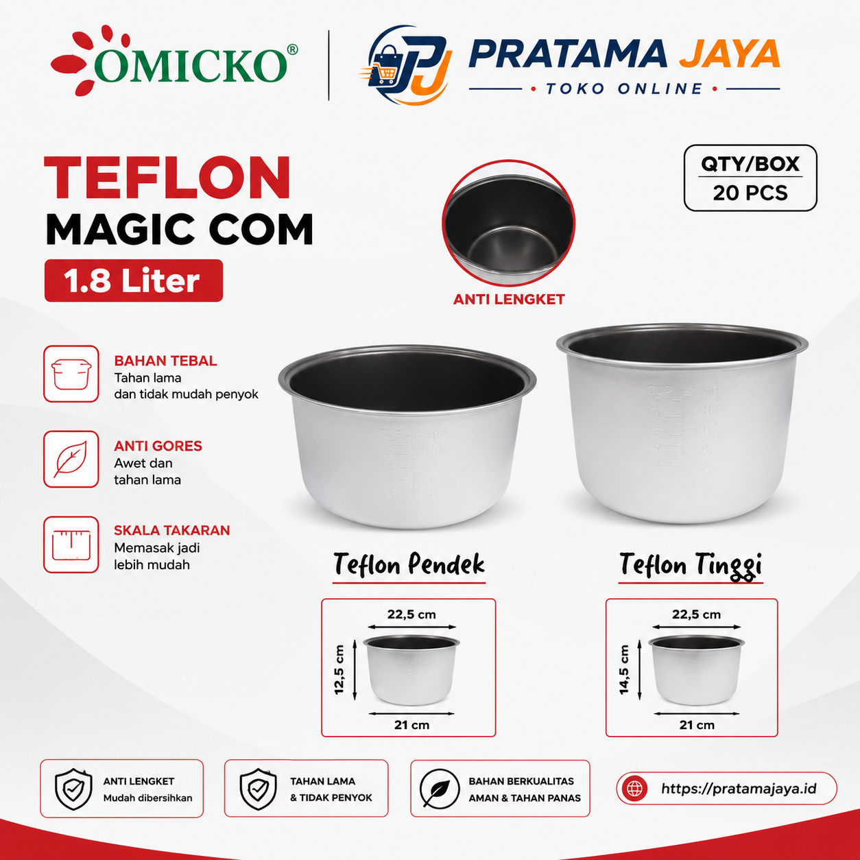 Omicko Teflon Magic 1,8 L